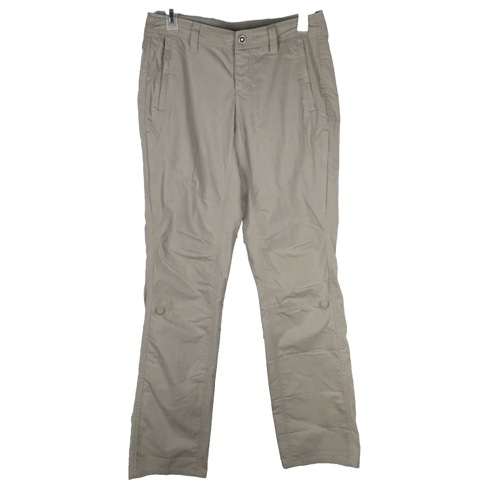 KUHL Legendary Pants Beige Hiking Roll Up Tabs Zip Pockets Women's Size 4